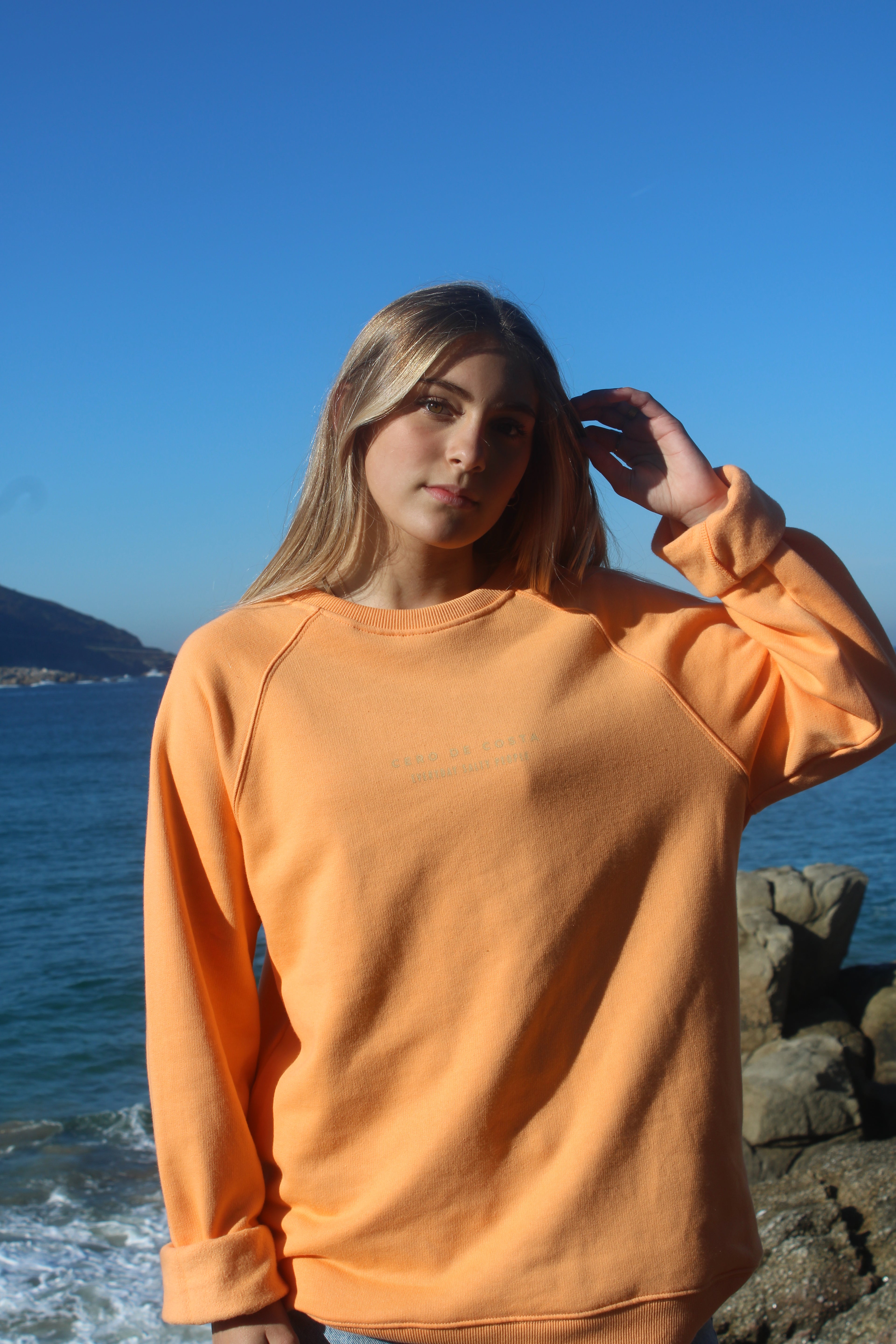 SUDADERA AMARILLO MELOCOTÓN/DORADO "VIGO"