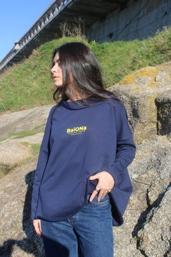 SUDADERA MARINO/AMARILLO "BAIONA" TALLA ÚNICA