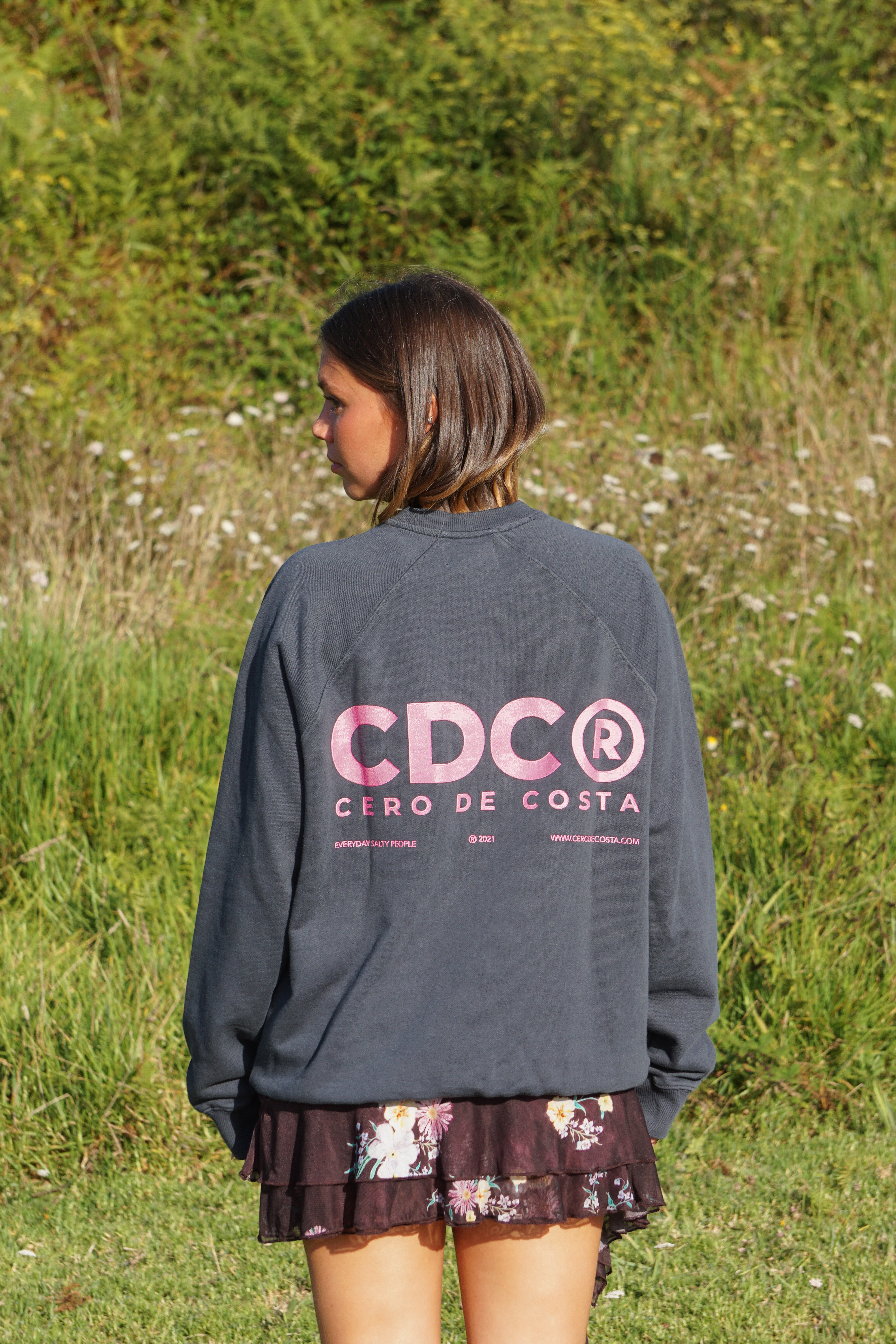SUDADERA LOGO ANTRACITA/ROSA "CDC"