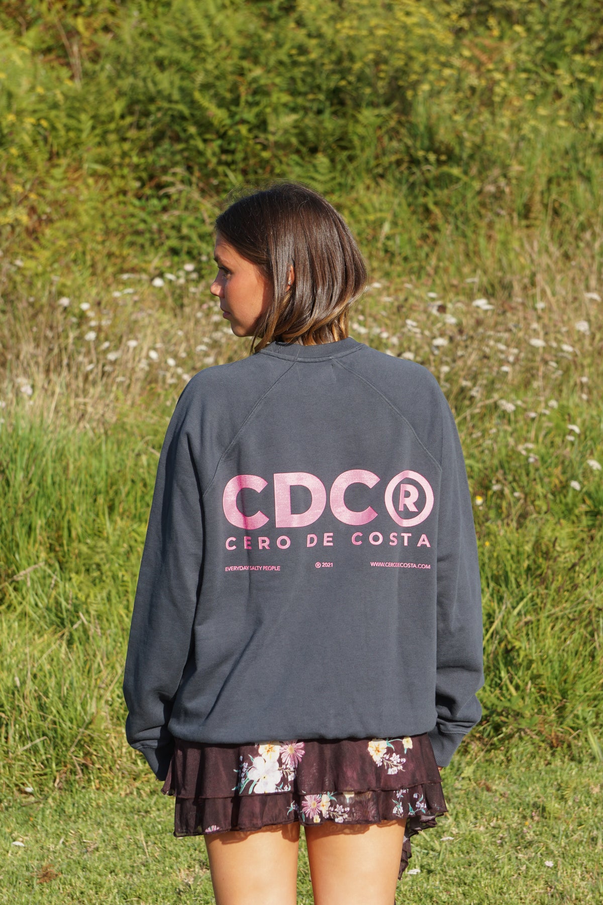 SUDADERA ANTRACITA/ROSA "CDC GRANDE" LOGO