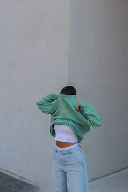 SUDADERA "PONTEVEDRA" VERDE AGUA/NARANJA