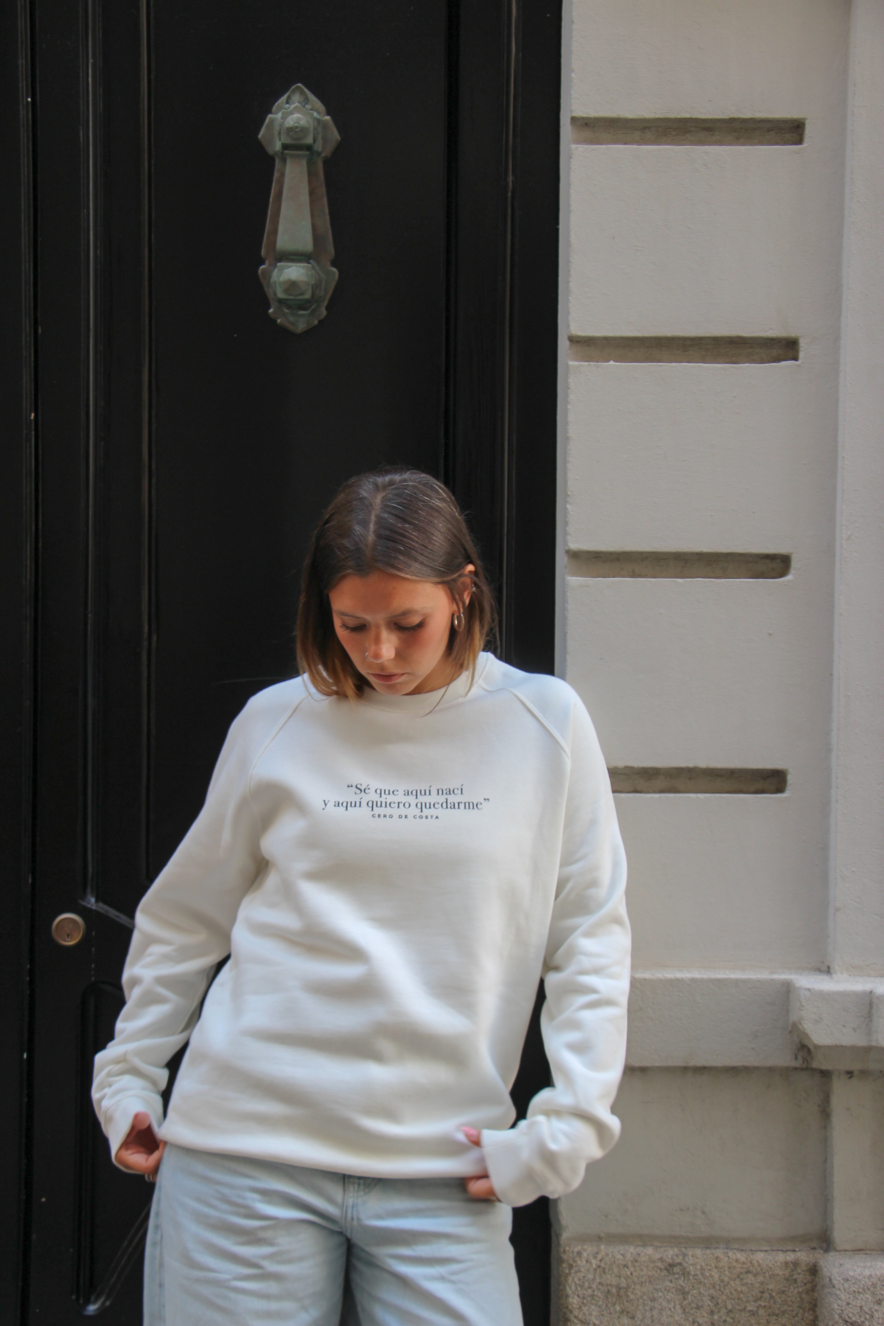 SUDADERA "LOS LIMONES" BLANCO/NEGRO