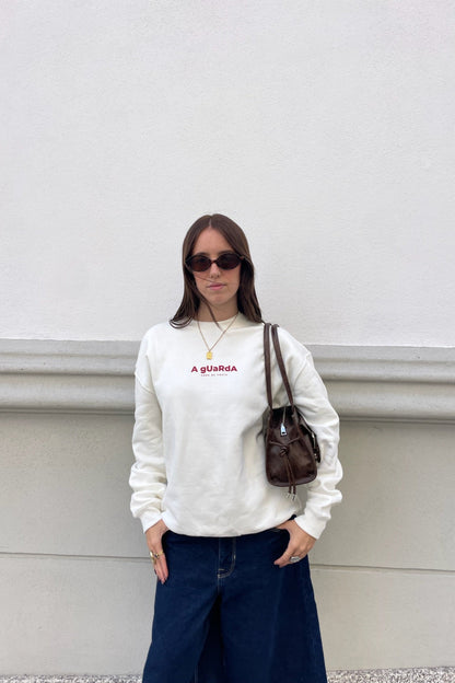 WHITE/RED SWEATSHIRT "A GUARDA"