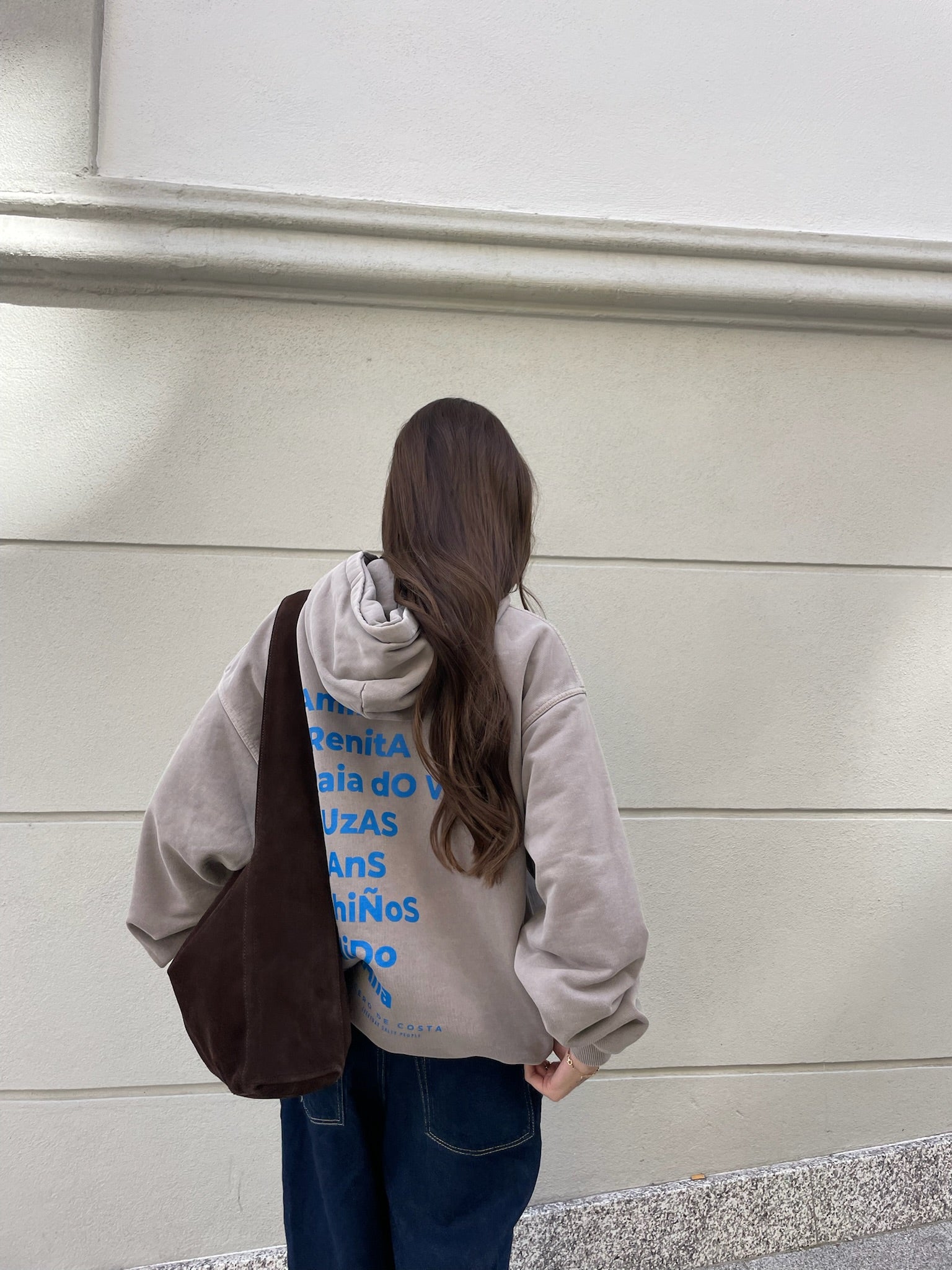 SUDADERA GRIS/AZUL "VIGO" CON CAPUCHA