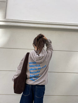 SUDADERA GRIS/AZUL "VIGO" CON CAPUCHA