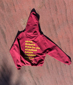 SUDADERA GRANATE/MOSTAZA "VIGO" CON CAPUCHA