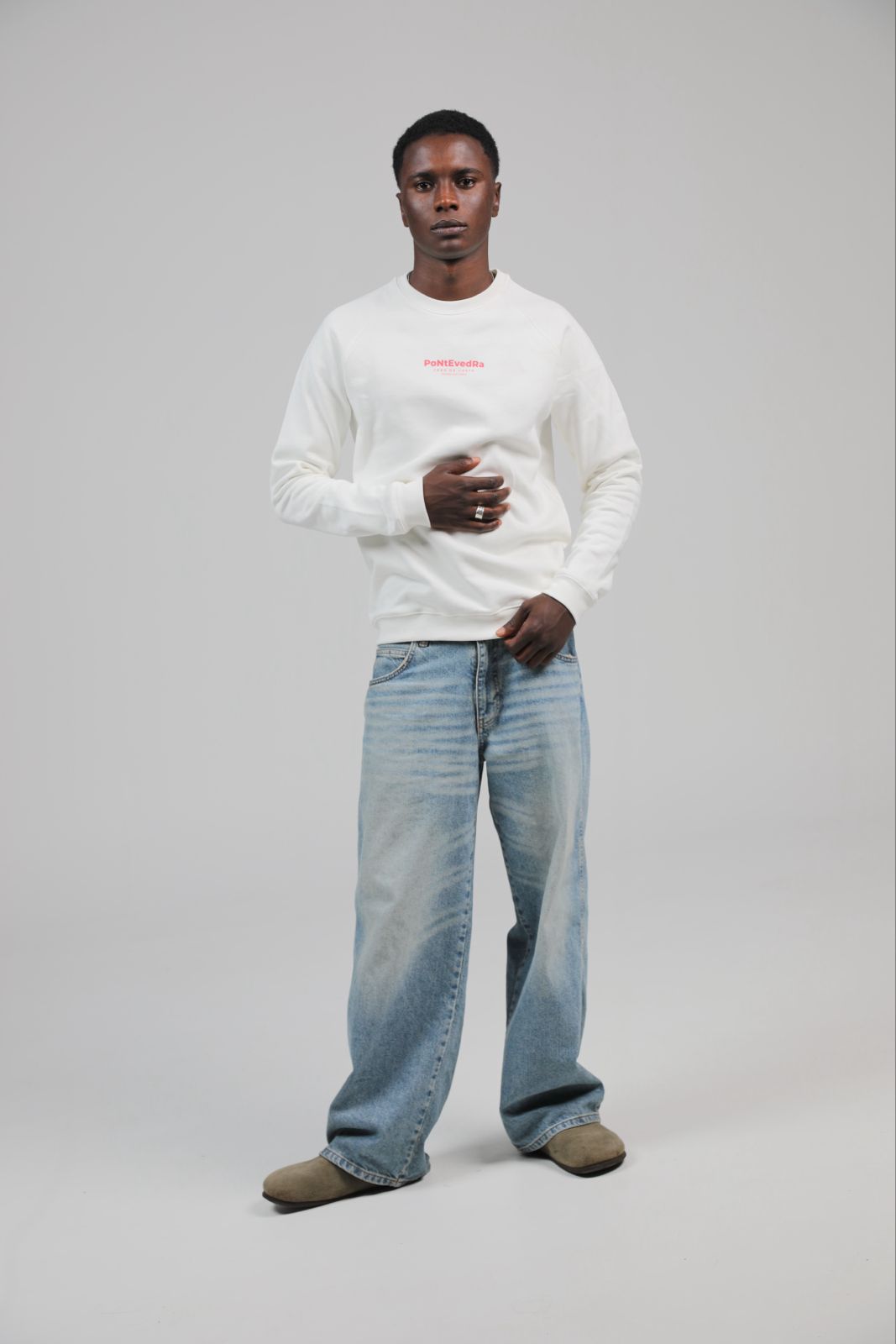 SUDADERA "PONTEVEDRA" BLANCO/ROJO