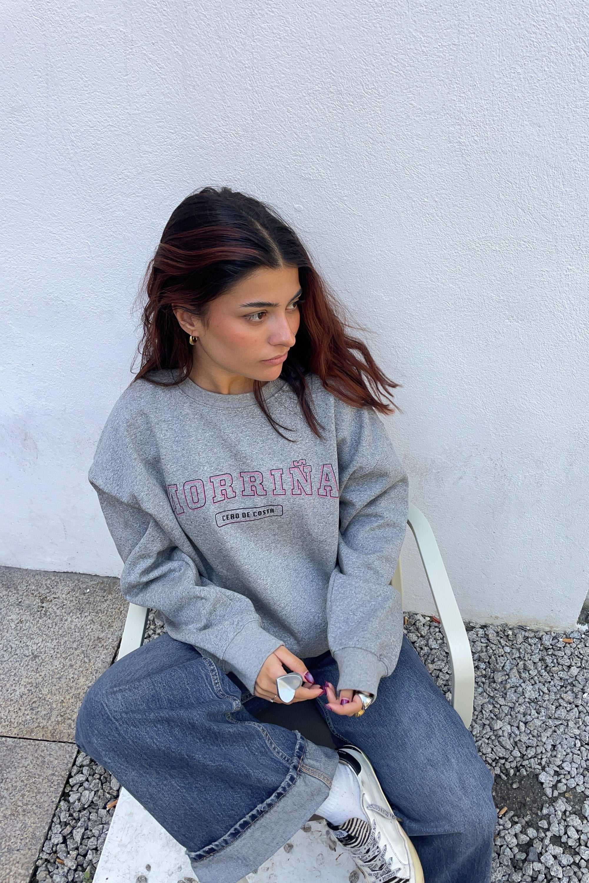 SUDADERA GRIS/MALVA "MORRIÑA"