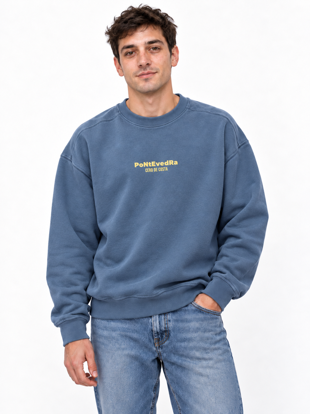 SUDADERA AZUL/BEIGE "PONTEVEDRA"