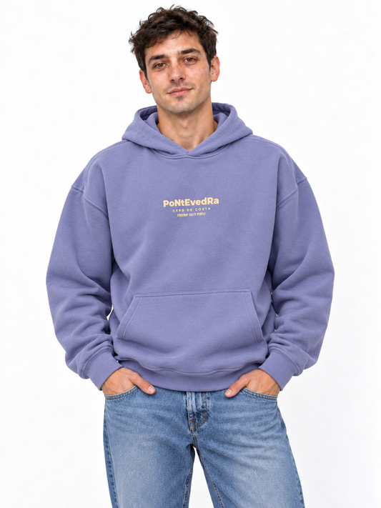 SUDADERA LILA-TIZA/AMARILLO "PONTEVEDRA" CON CAPUCHA