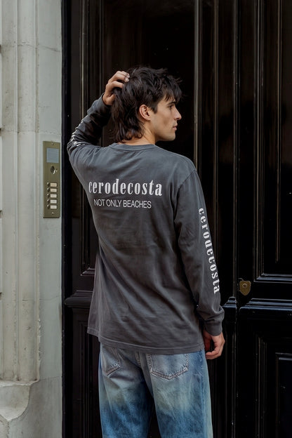 T-SHIRT ANTRACITE/BRANCO "ONLY" MANGA COMPRIDA