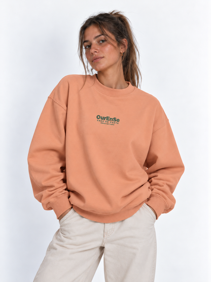 SUDADERA CORAL/VERDE "OURENSE" CORTA