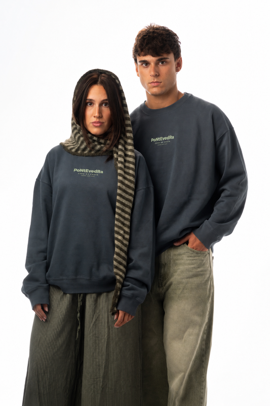 SUDADERA ANTRACITA/VERDE "PONTEVEDRA CIUDAD"