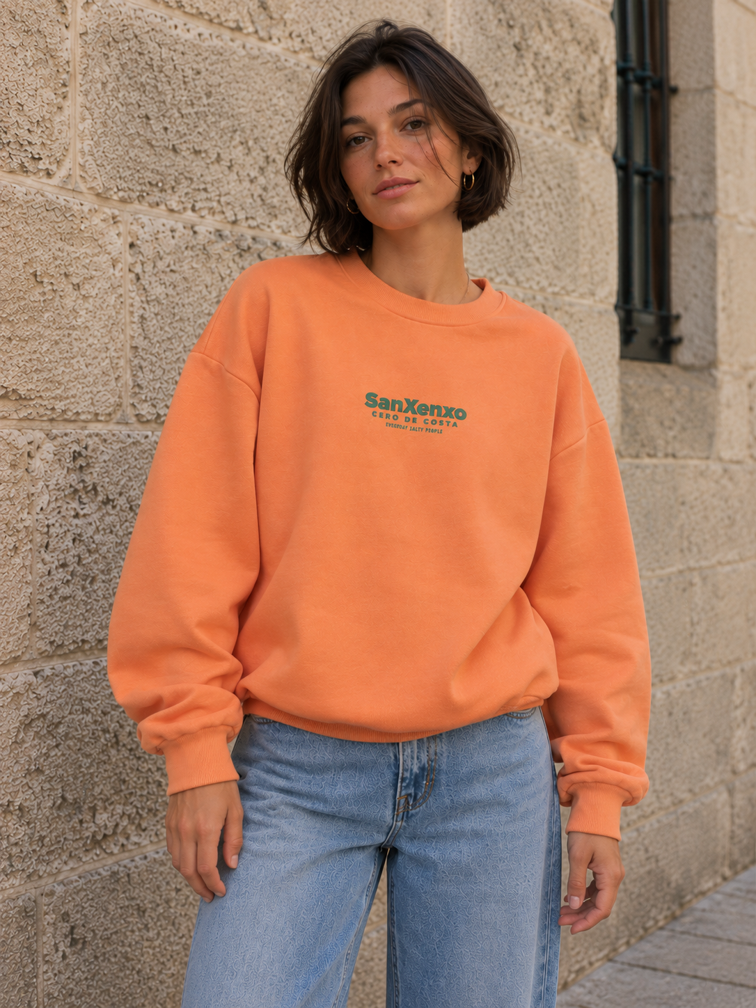 SUDADERA CORAL/ROJO "SANXENXO" CORTA