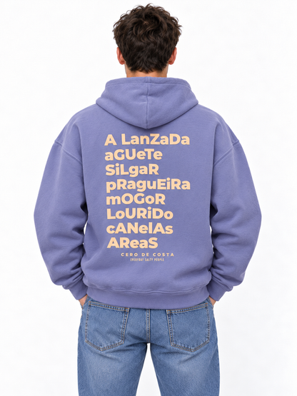 SUDADERA LILA-TIZA/AMARILLO "PONTEVEDRA" CON CAPUCHA