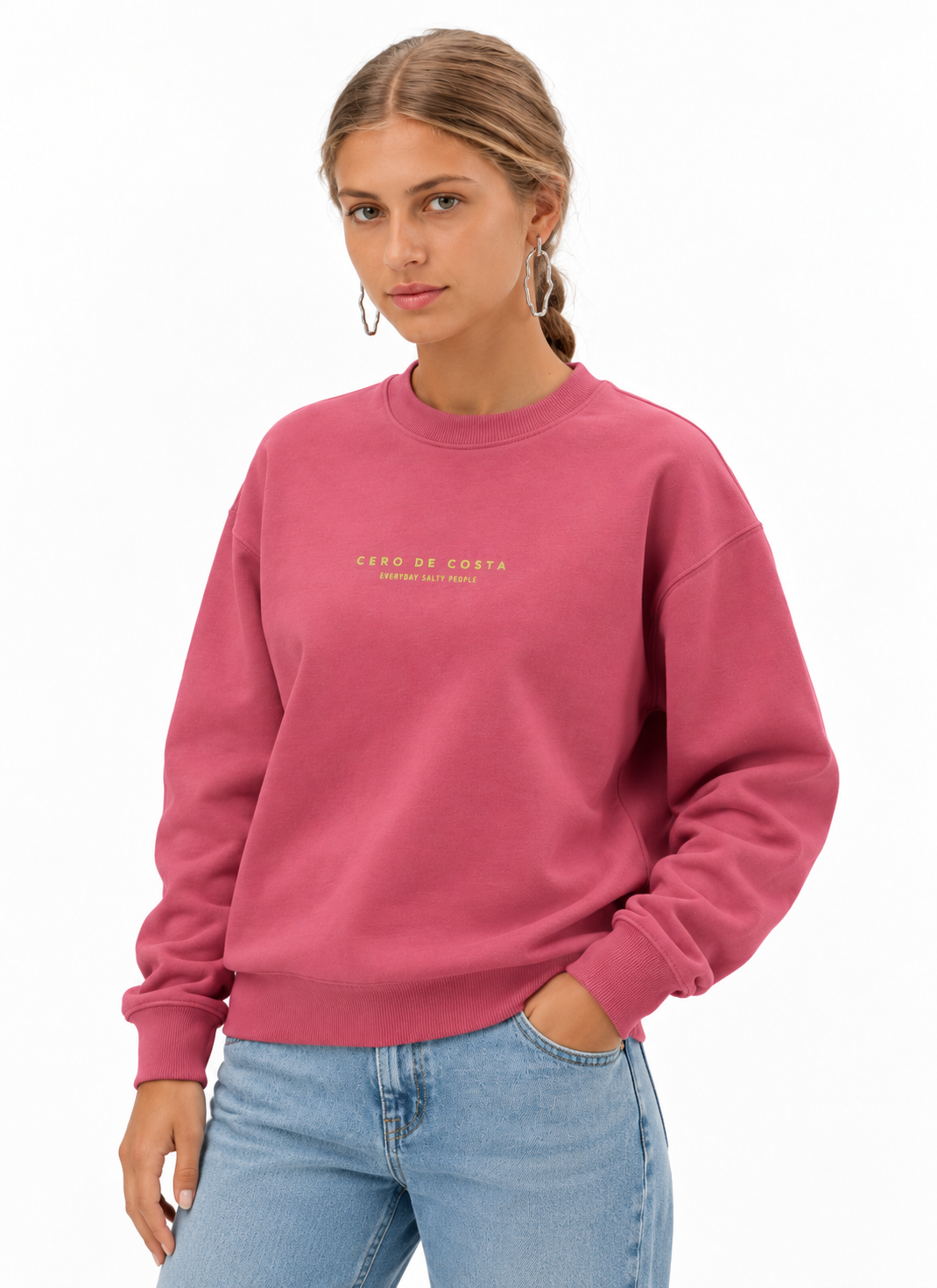 SWEATSHIRT FÚCSIA/CREME "BAIONA"