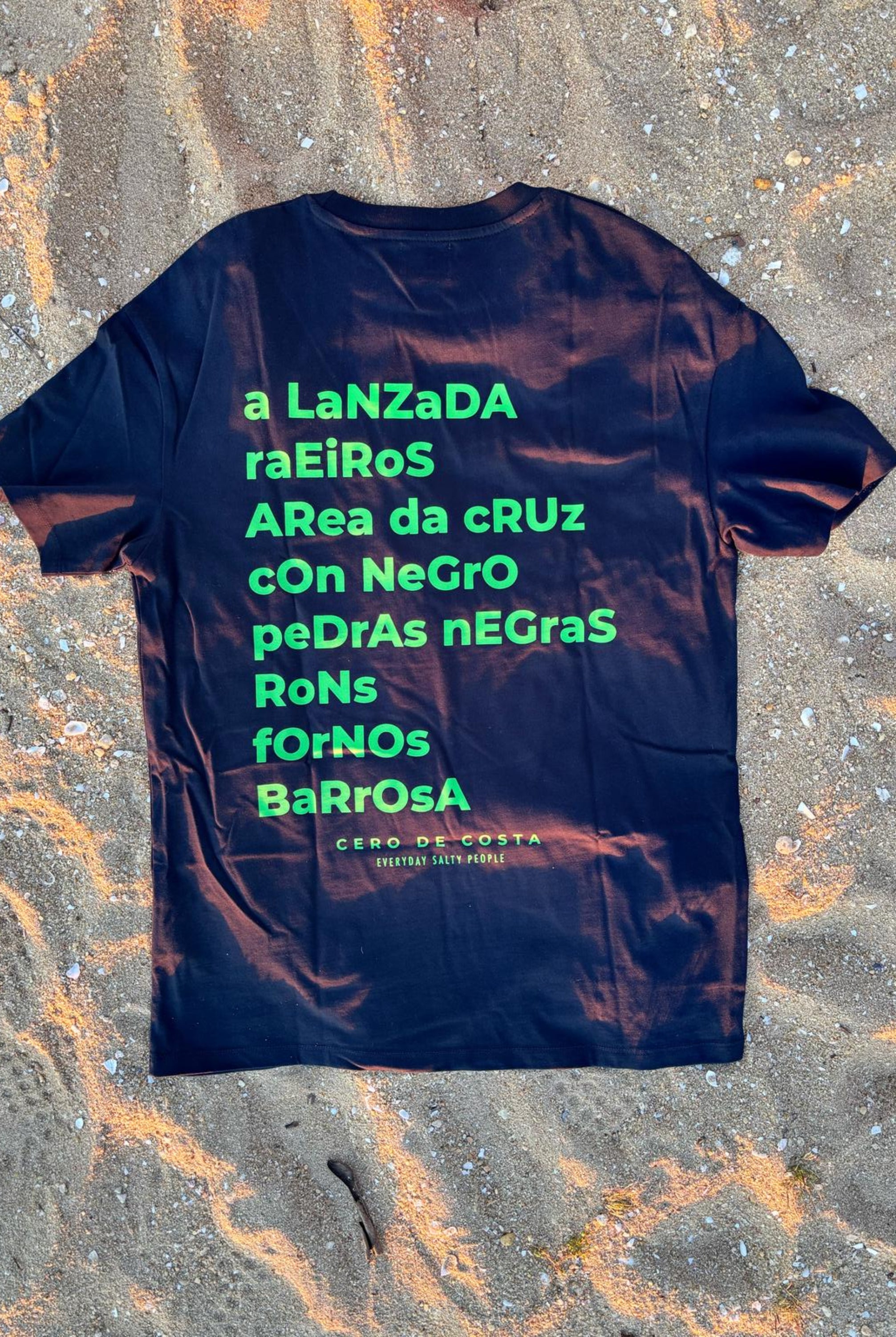 CAMISETA ALGODÓN ORGÁNICO MARINO/VERDE “PONTEVEDRA”