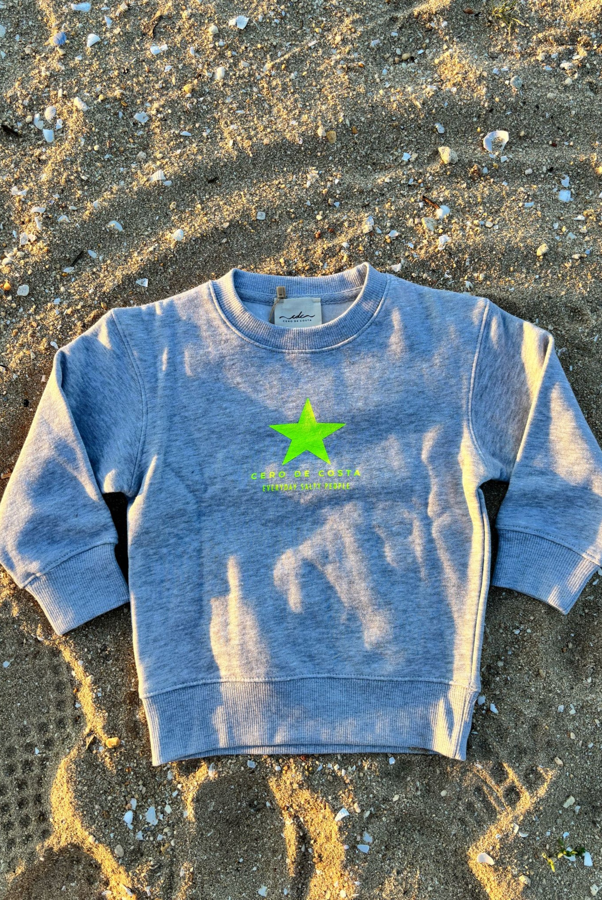 SUDADERA KIDS GRIS/FLÚOR "PONTEVEDRA" ESTRELLA