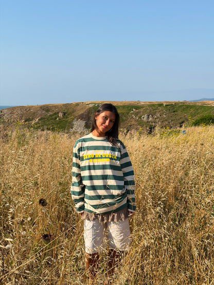 CAMISETA VERDE/BEIGE "MORRIÑAFEST" RAYAS