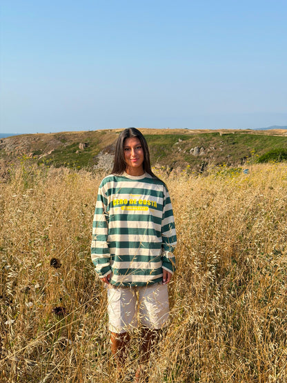 CAMISETA VERDE/BEIGE "MORRIÑAFEST" RAYAS