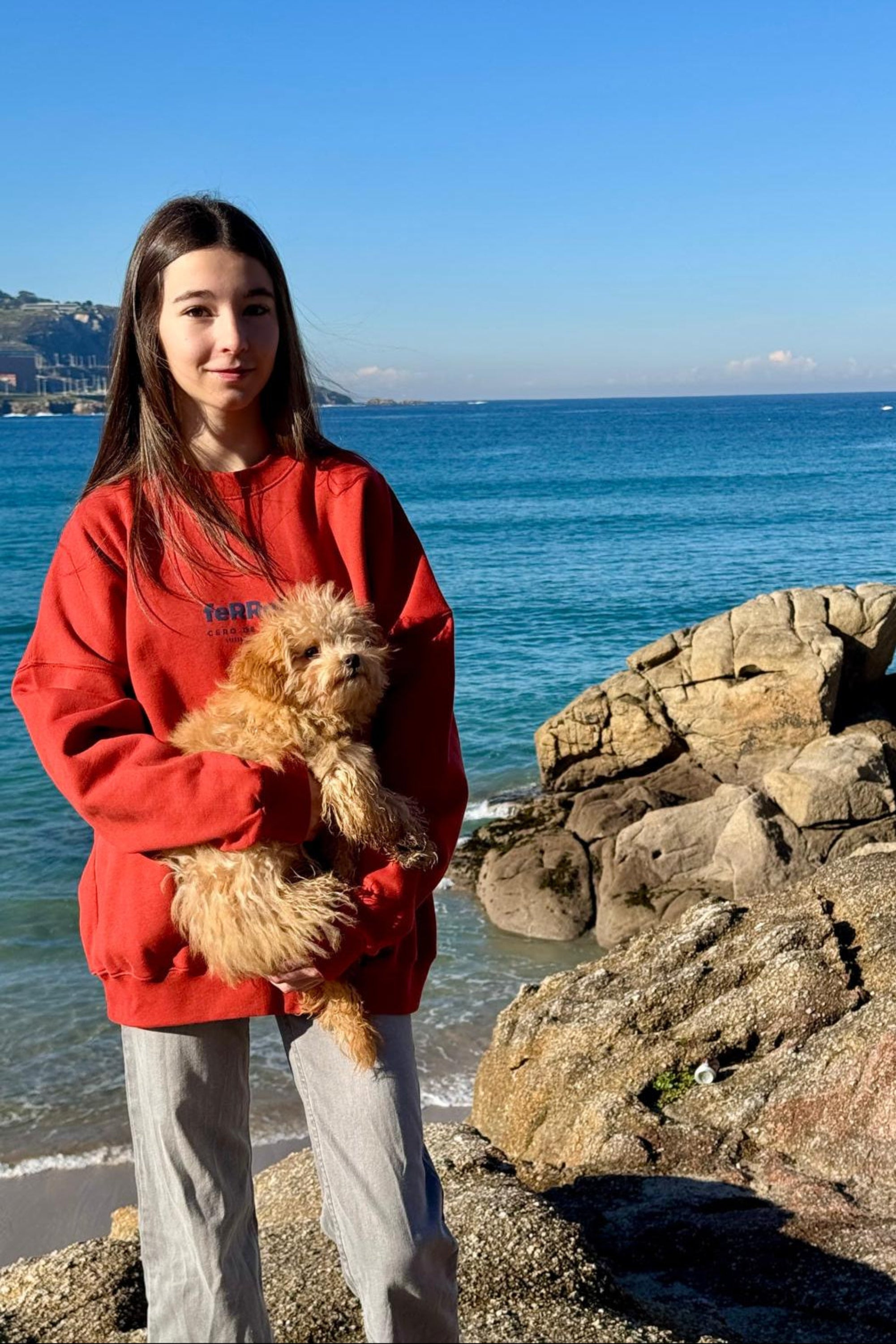 SUDADERA OVERSIZE ROJO/AZUL "FERROL"