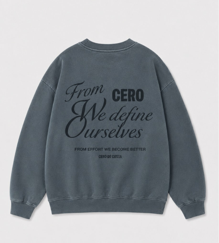 SUDADERA GRIS/ANTRACITA "FROM CERO" LOGO