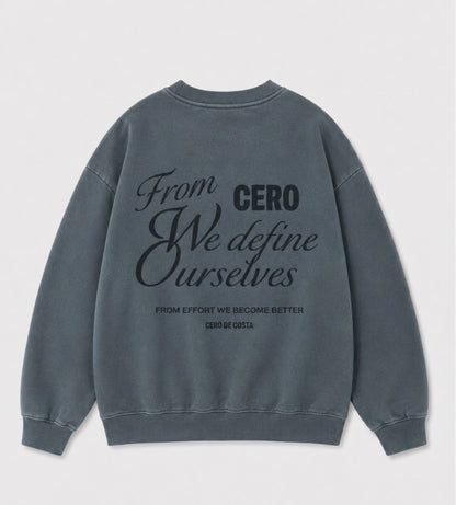 SUDADERA GRIS/ANTRACITA "FROM CERO" LOGO