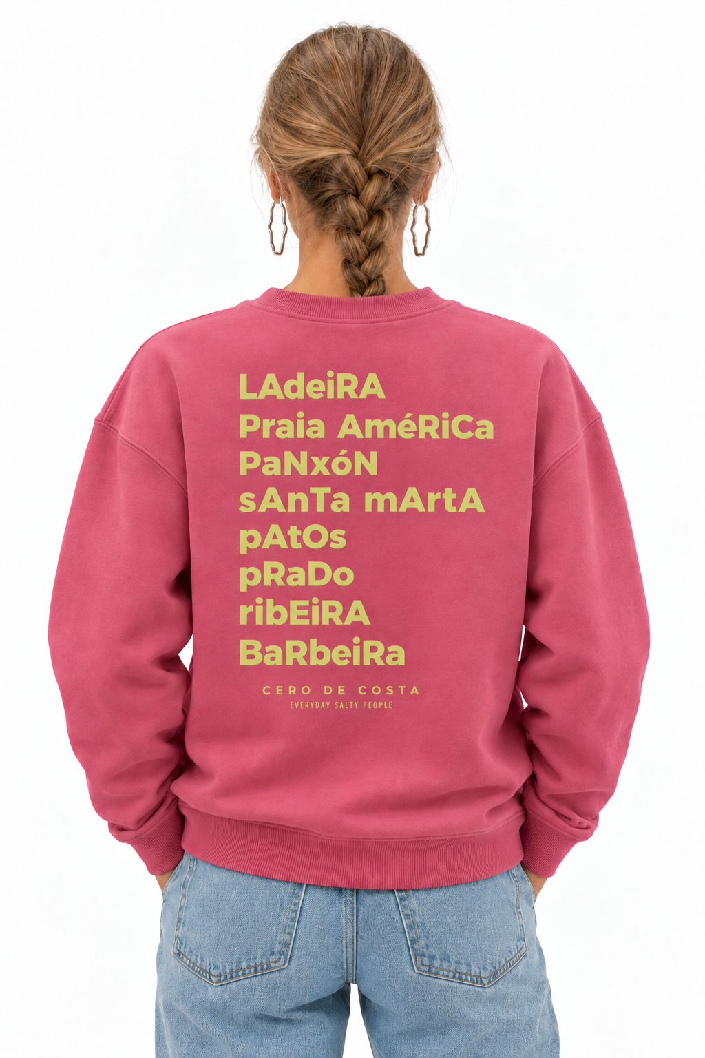 SWEATSHIRT FÚCSIA/CREME "BAIONA"