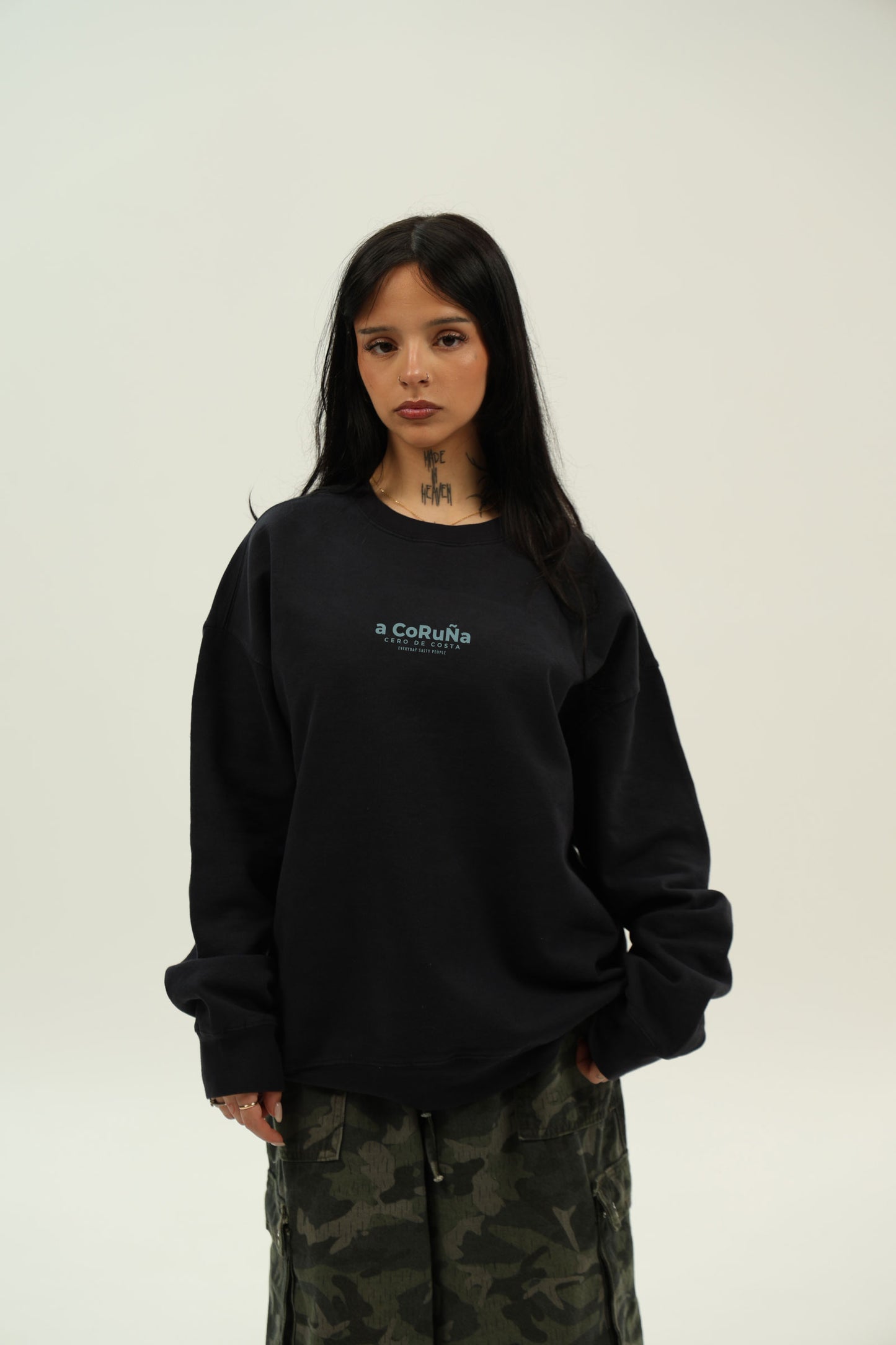 SUDADERA ANTRACITA-O/CELESTE "A CORUÑA"