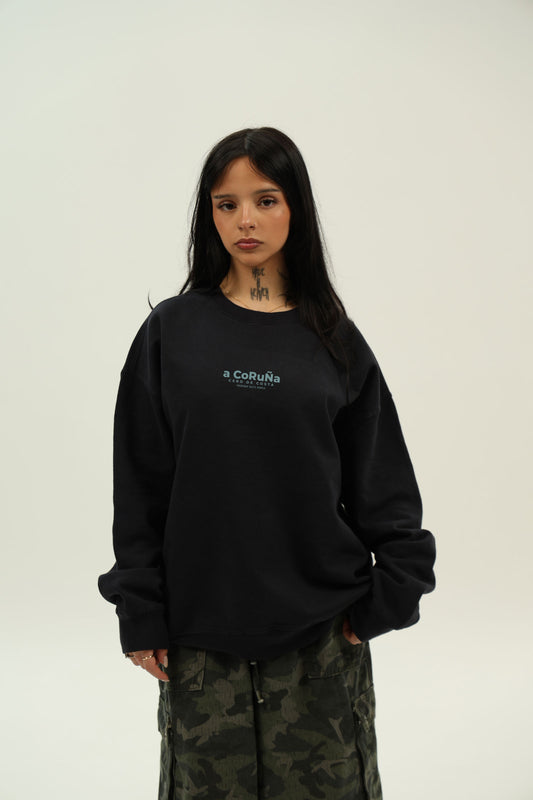 SUDADERA ANTRACITA-O/CELESTE "A CORUÑA"