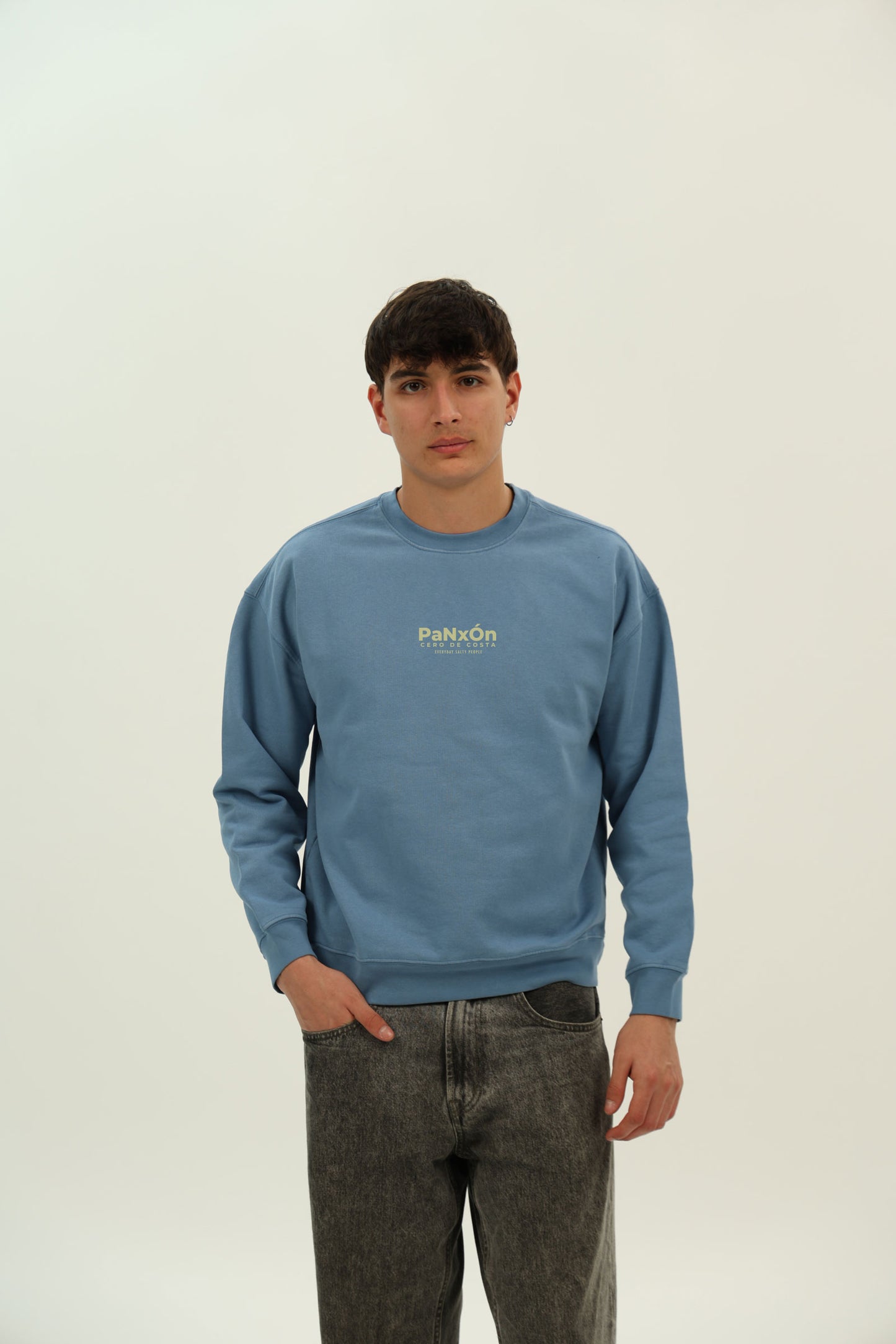 SUDADERA AZUL-LAVADO/BEIGE "PANXÓN"