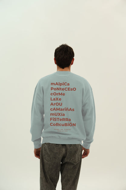 SUDADERA CELESTE/GRANATE "OS FAROS"