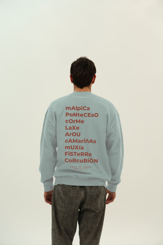 SUDADERA CELESTE/GRANATE "OS FAROS"