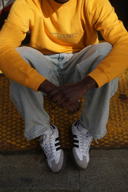 SUDADERA AMARILLO MELOCOTÓN/AZUL "VIGO"