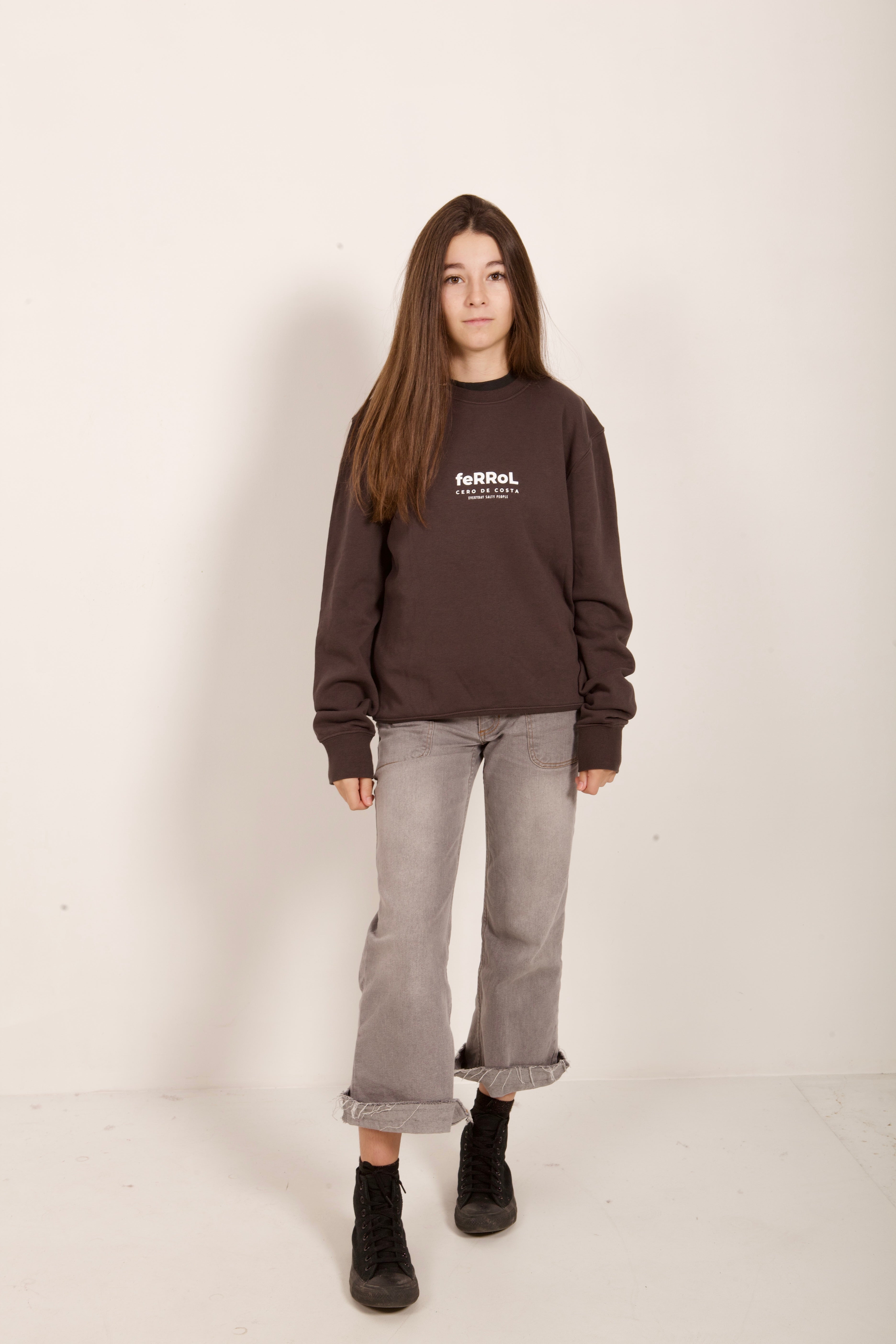 SUDADERA ANTRACITA/BLANCO 