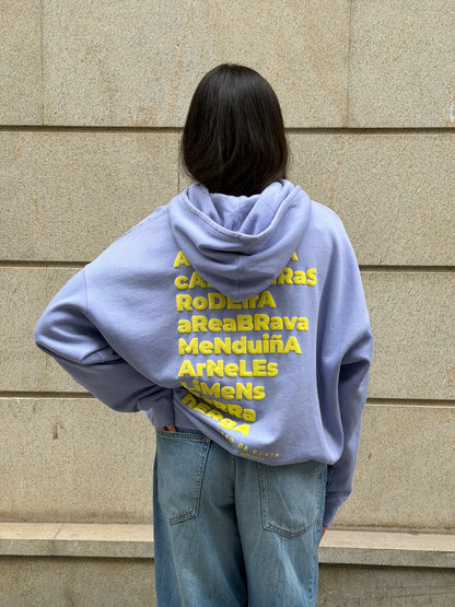 SUDADERA LILA-TIZA/VERDE "MORRAZO" CON CAPUCHA