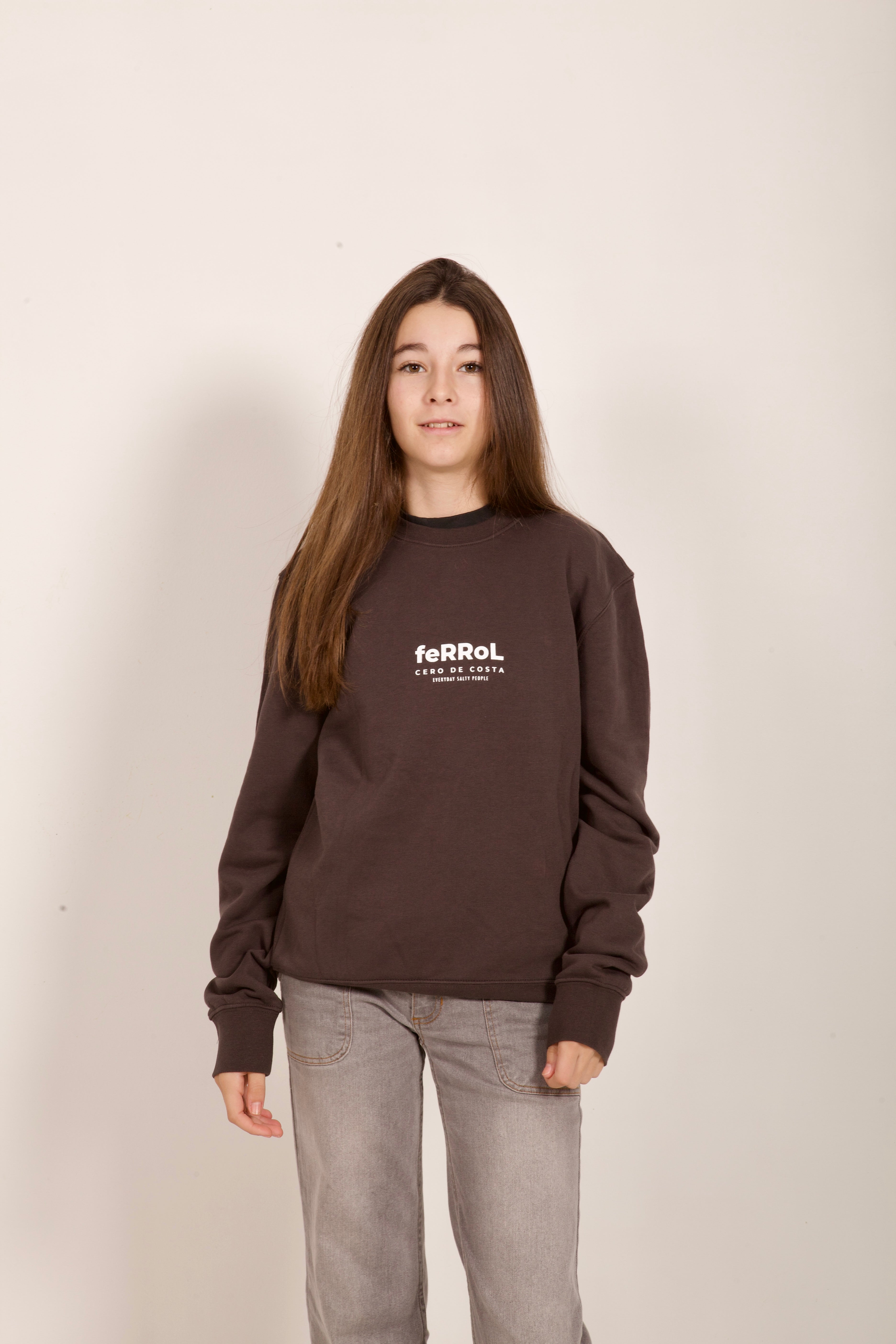 SUDADERA ANTRACITA/BLANCO "FERROL" SIN CAPUCHA