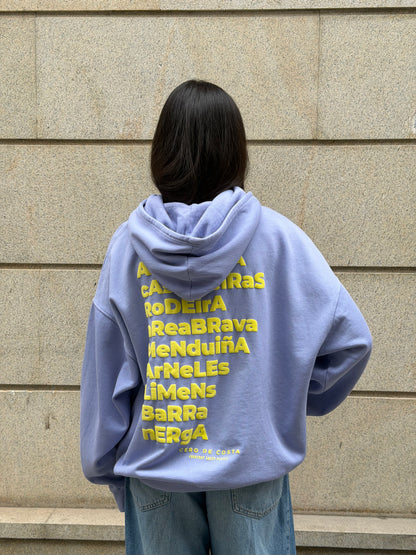 SUDADERA LILA-TIZA/VERDE "MORRAZO" CON CAPUCHA