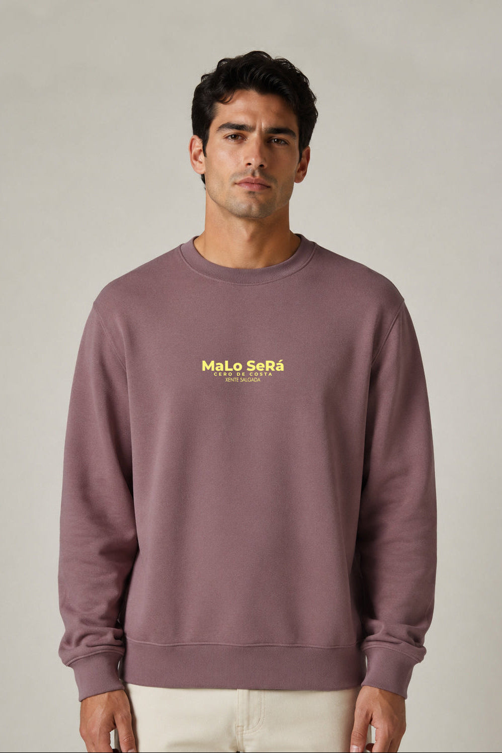 PREVENTA SUDADERA GRANATE/BEIGE "MALO SERÁ" (ENTREGA disponible desde 02/07)