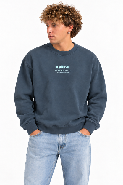SUDADERA ANTRACITA/CELESTE "O GROVE"