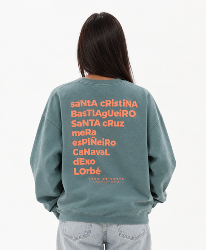 SWEATSHIRT VERDE/LARANJA "OLEIROS"