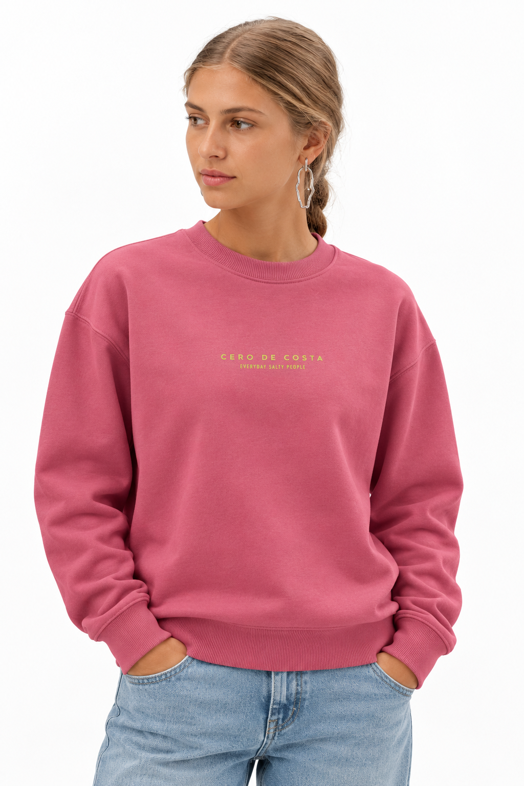 SWEATSHIRT FÚCSIA/CREME "VIGO"