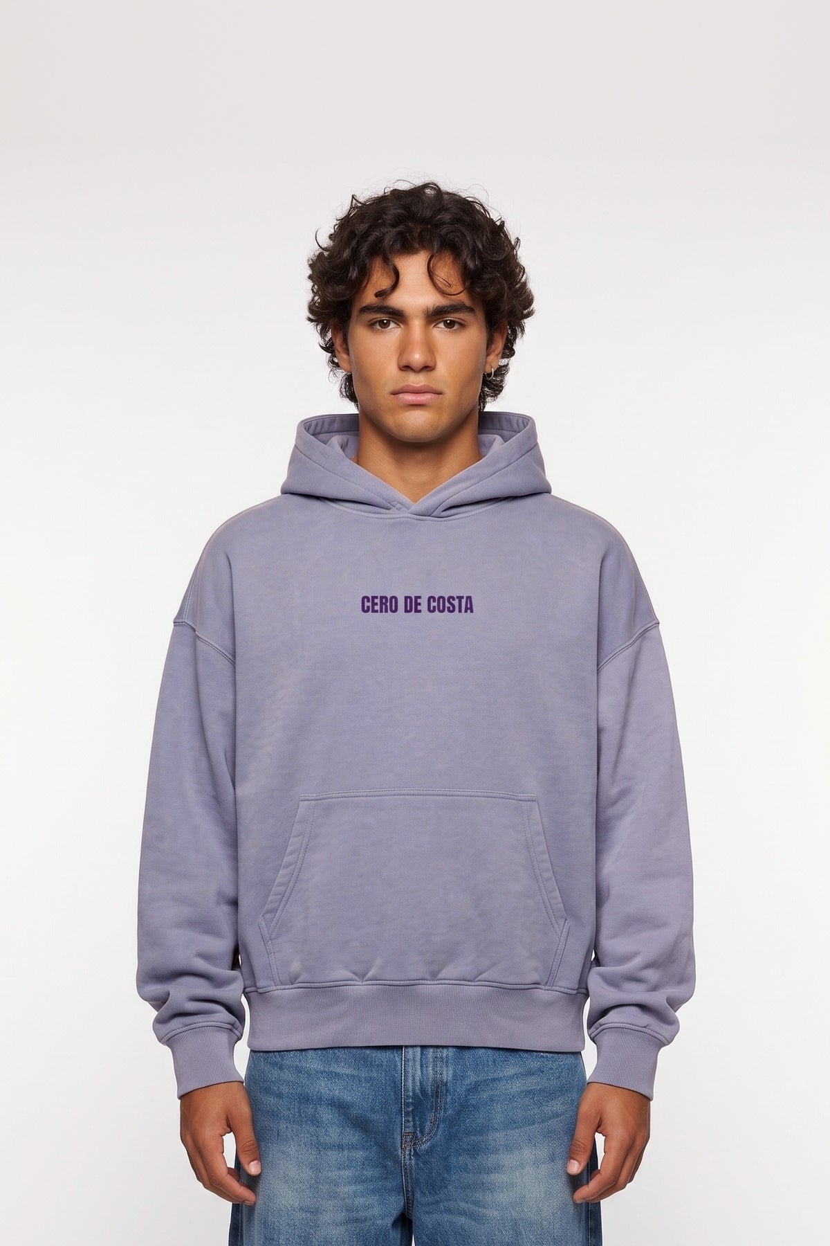 SUDADERA LILA-TIZA/MORADO "PORTUGAL MOLEDO" CON CAPUCHA – foto 1