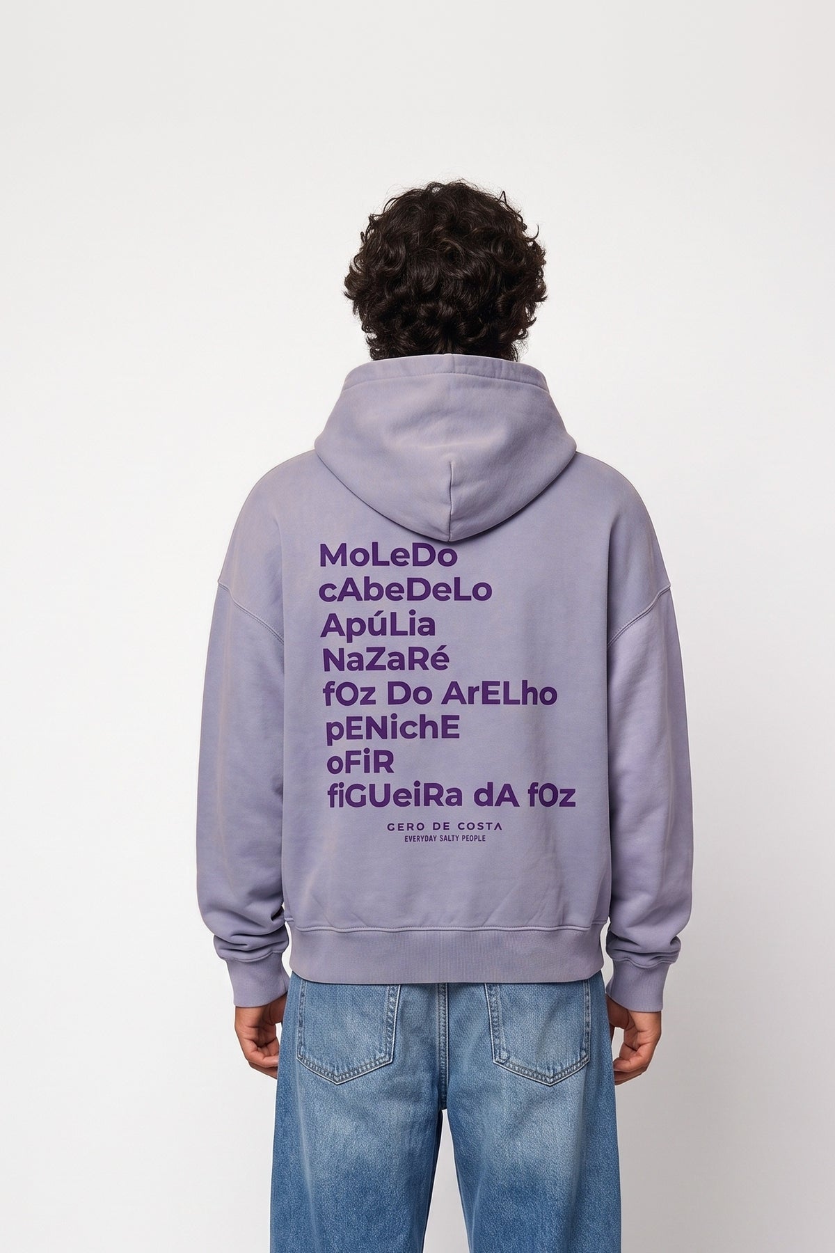 SUDADERA LILA-TIZA/MORADO "PORTUGAL MOLEDO" CON CAPUCHA – foto 2