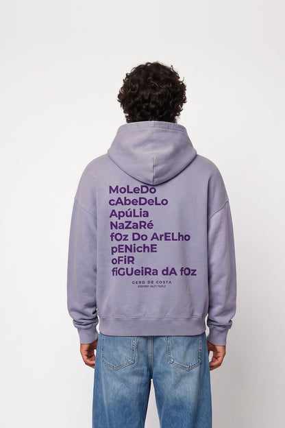 SUDADERA LILA-TIZA/MORADO "PORTUGAL MOLEDO" CON CAPUCHA – foto 2