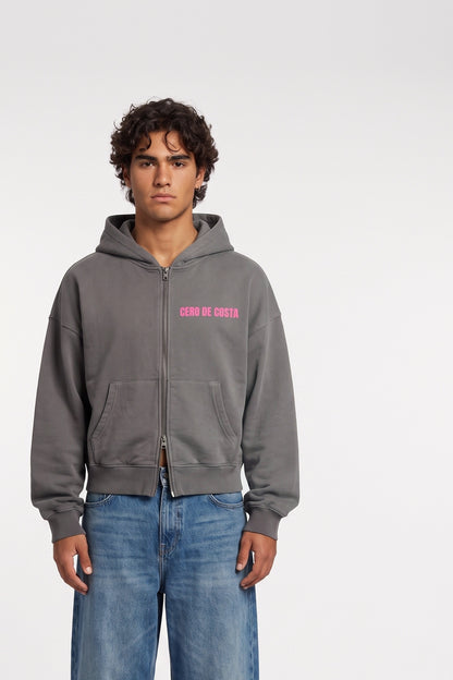 SUDADERA GRIS/ROSA "PORTUGAL ZAMBUJEIRA" CREMALLERA CORTA – foto 1