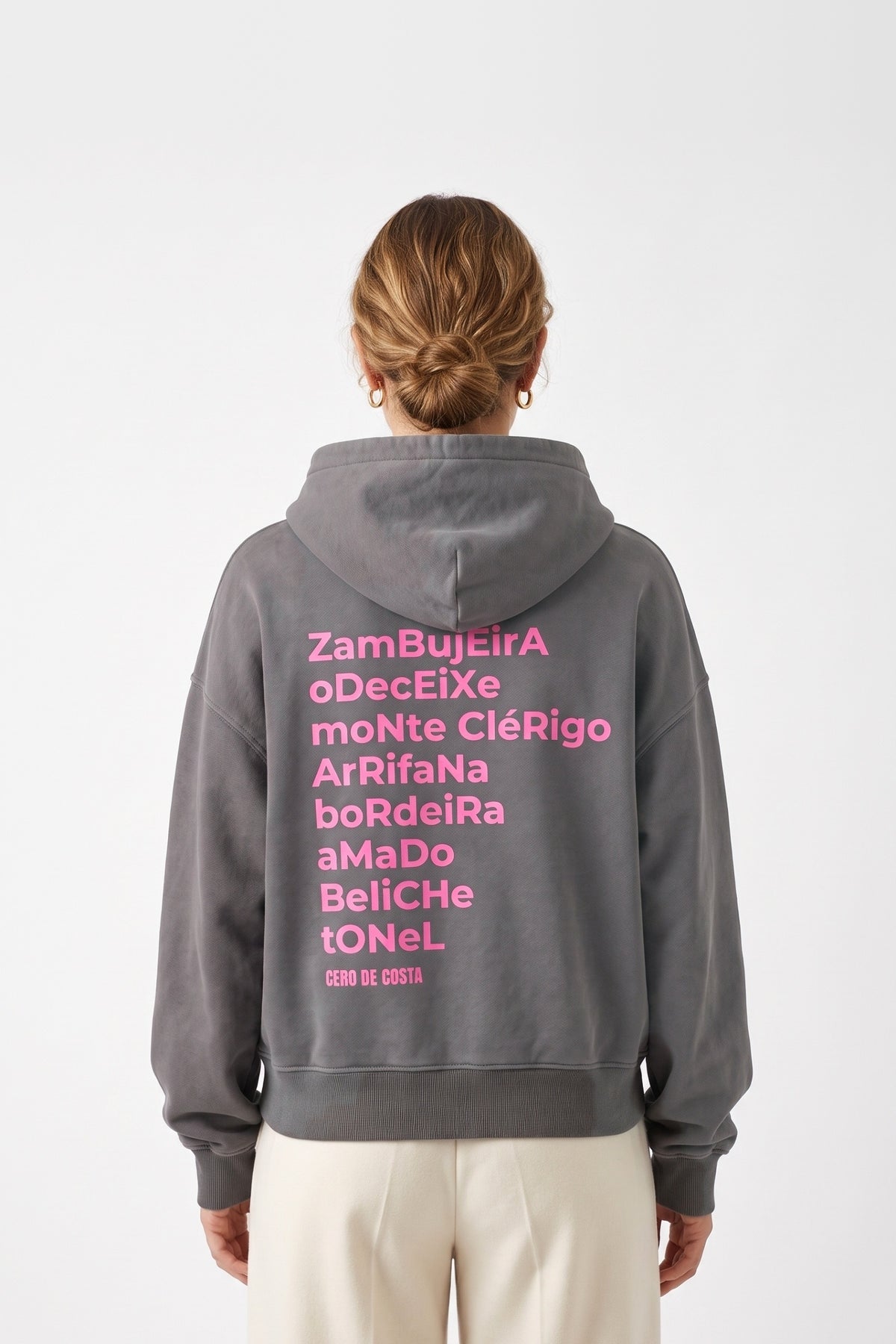 SUDADERA GRIS/ROSA "PORTUGAL ZAMBUJEIRA" CREMALLERA CORTA – foto 4