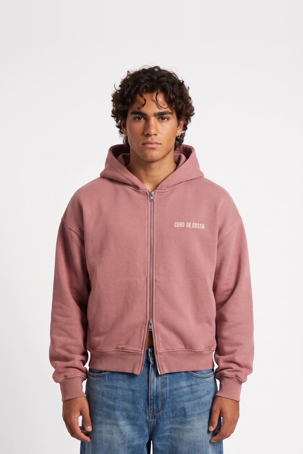 SUDADERA ROSA/CREMA "PORTUGAL ERICEIRA" CREMALLERA CORTA – foto 1