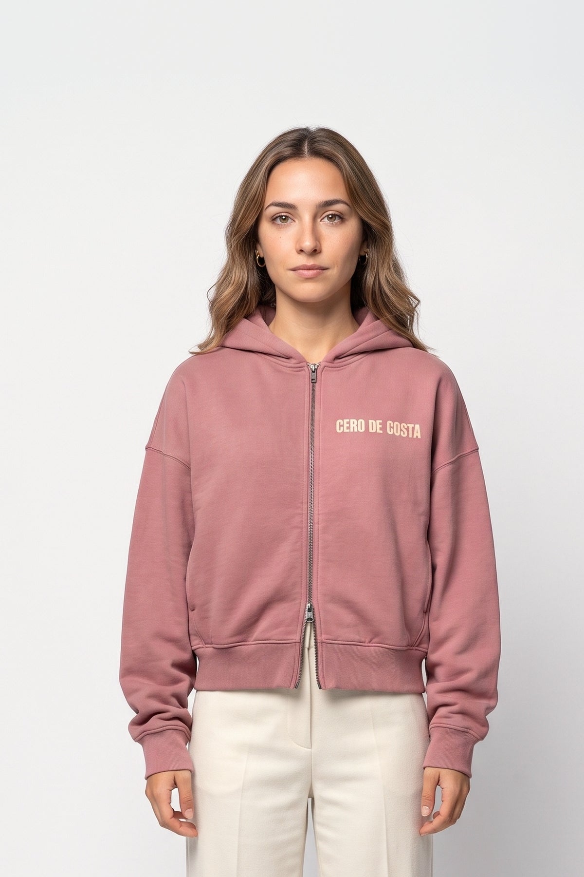SUDADERA ROSA/CREMA "PORTUGAL ERICEIRA" CREMALLERA CORTA – foto 3