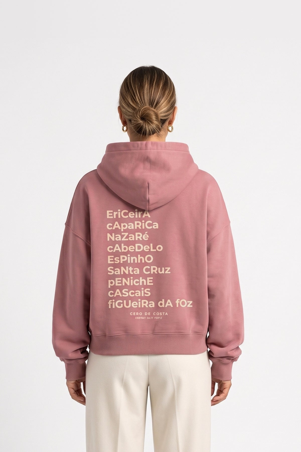 SUDADERA ROSA/CREMA "PORTUGAL ERICEIRA" CREMALLERA CORTA – foto 4